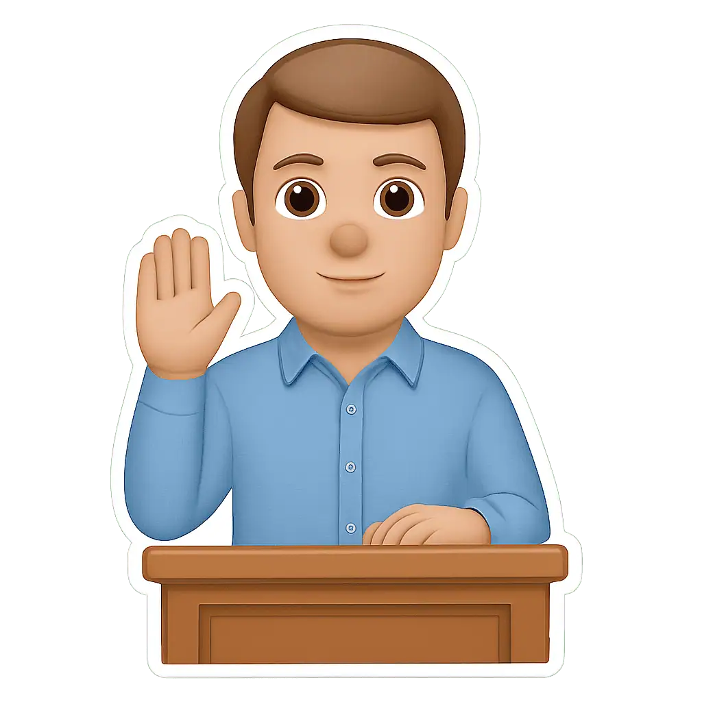 A sticker of a witness